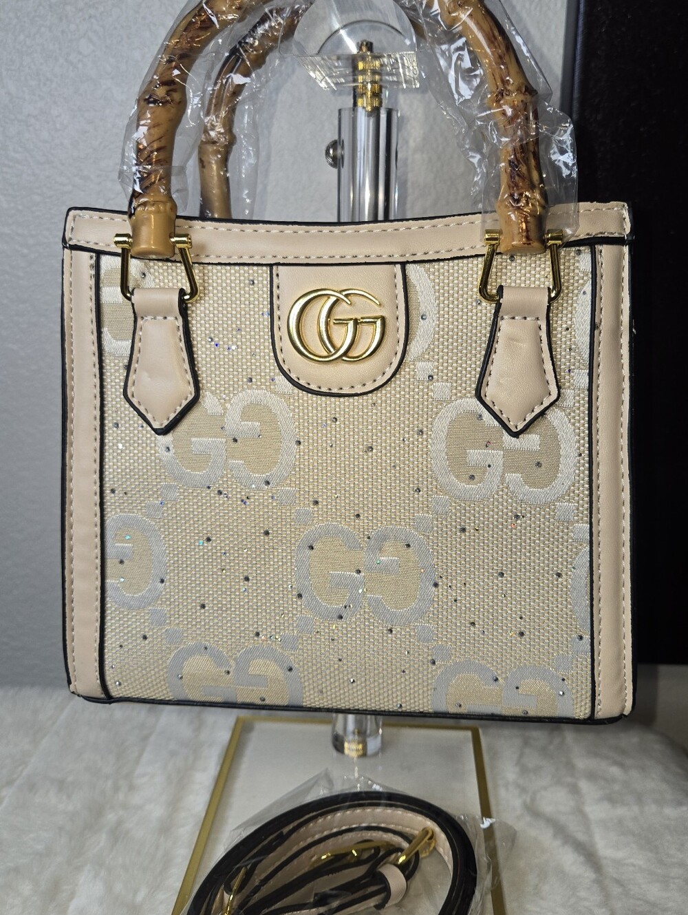 Mini Tote with Gold Hardware